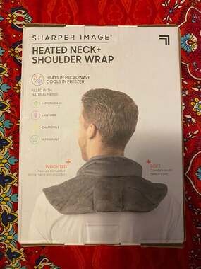 Sharper Image Heated Neck + Shoulder Wrap with Natural Herbs